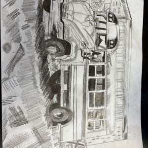 Vintage Bus Sketch Art Print